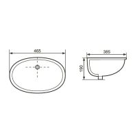 Овальная встраиваемая раковина Aquatek 46,5x38,5x19 AQ0181-00 схема 2