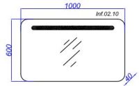 Зеркало с подсветкой Aqwella Инфинити 100х60 схема 2