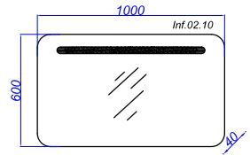 Зеркало с подсветкой Aqwella Инфинити 100х60 схема 2