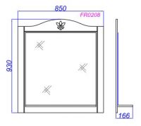 Зеркало с полкой Aqwella Франческа 85х93 схема 2