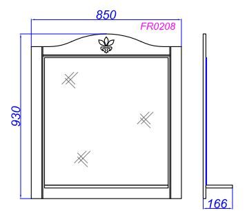 Зеркало с полкой Aqwella Франческа 85х93 схема 2