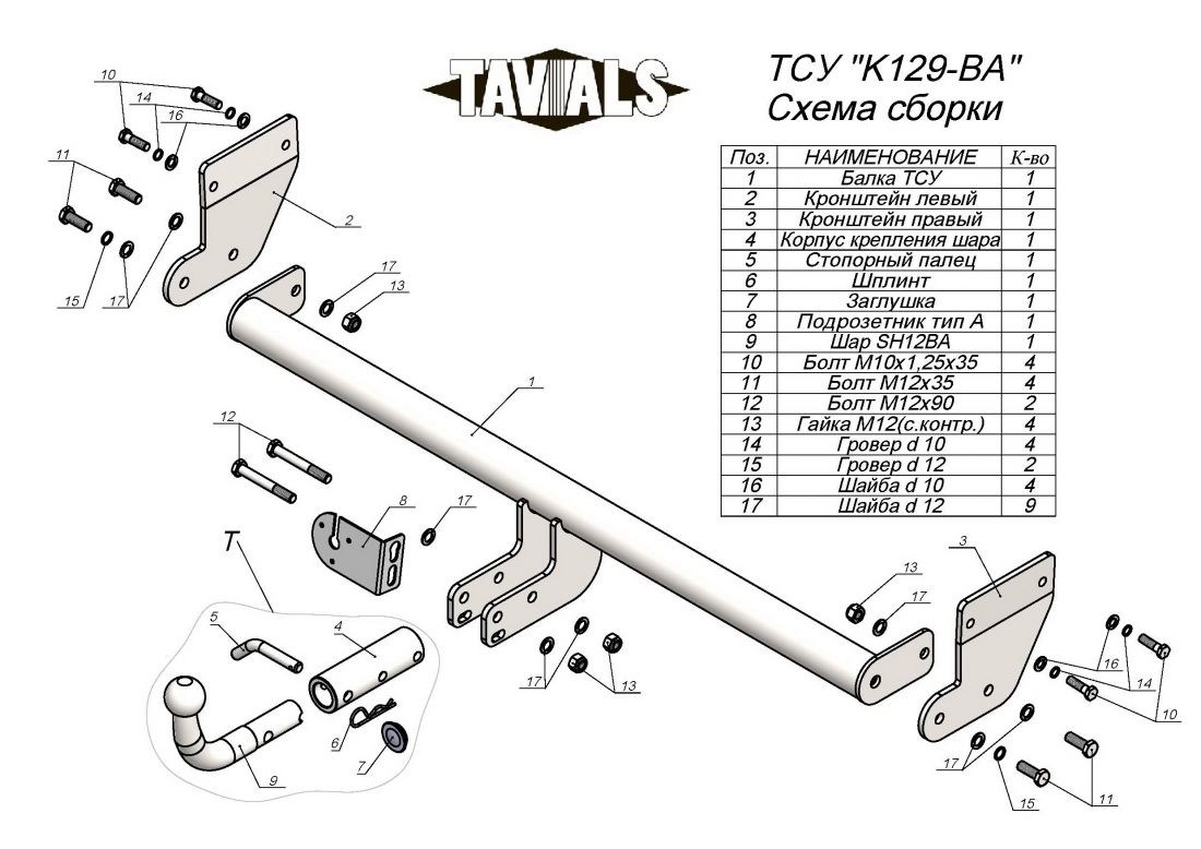 ТСУ для Kia Soul 2019- без выреза бампера. Тип шара: C (оцинкованный, съемный). Нагрузки: 1500/75 кг, масса фаркопа 16 кг (без электрики в комплекте)