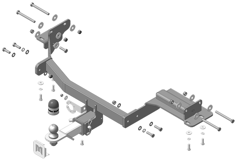 Фаркоп Hyundai Palisade 2020- съемное крепление шара под американский квадрат