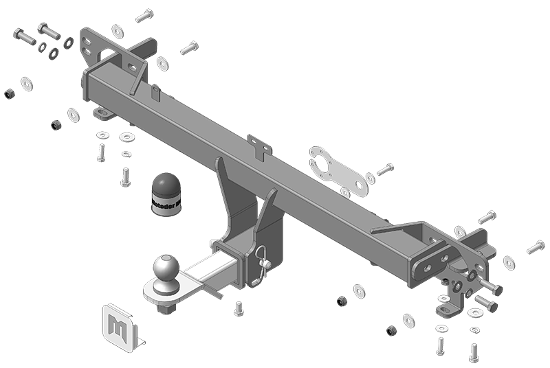 Фаркоп Chery Tiggo 8 2019-, Chery Tiggo 8 Pro 2021- съемное крепление шара под американский квадрат