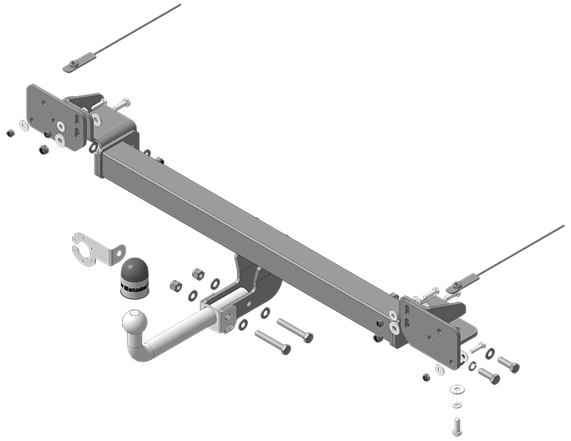 Фаркоп с оцинк. шаром Changan Cs75FL 2018- крепление шара на двух болтах