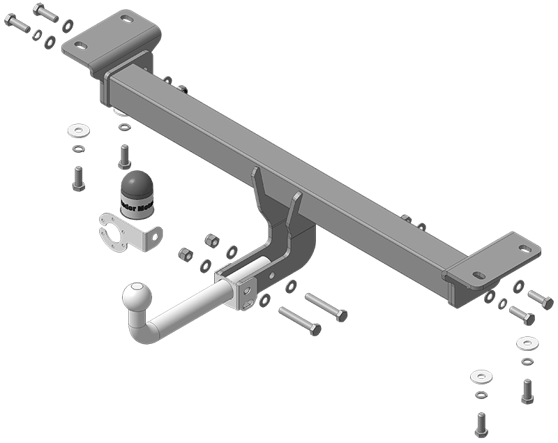 Фаркоп с оцинк. шаром Infiniti QX50 2018- крепление шара на двух болтах