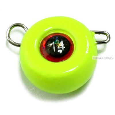 Груз крашеный Мормыш разборная чебурашка Таблетка 24 гр / 10 шт. в упаковке / цвет: 02 желтый