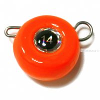 Груз крашеный Мормыш разборная чебурашка Таблетка 18 гр / 10 шт. в упаковке / цвет: 03 оранжевый