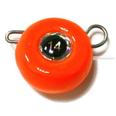 Груз крашеный Мормыш разборная чебурашка Таблетка 22 гр / 10 шт. в упаковке / цвет: 03 оранжевый