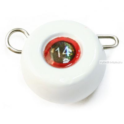 Груз крашеный Мормыш разборная чебурашка Таблетка 16 гр / 10 шт. в упаковке / цвет: 05 белый