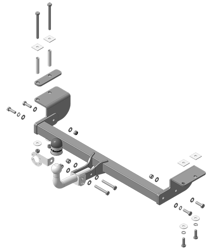 Фаркоп с оцинк. шаром Lifan X70 2017-2021, Lifan X60 2012-2021 крепление шара на двух болтах