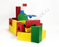 Напольный конструктор деревянный цветной по методике Поликарпова 75 элементов