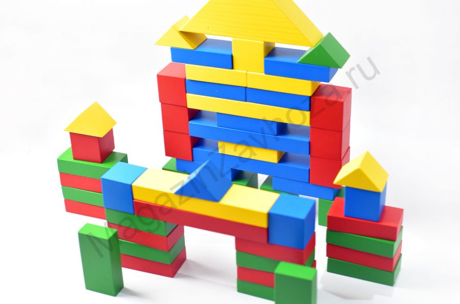 Конструктор деревянный 2–3 года, 54 элемента