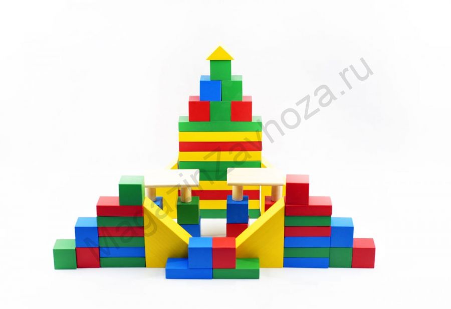 Конструктор деревянный 4–5 лет | 55 элементов