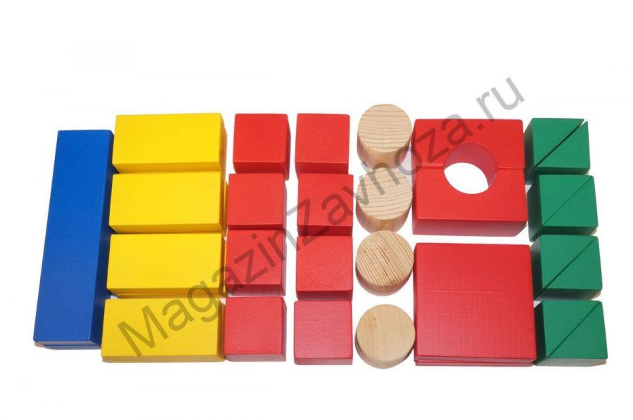 Конструктор детский "Строитель" настольный 36 элементов ФАНЕРА