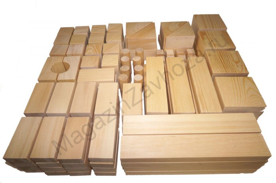 Конструктор детский "Строитель" настольный 150 элементов (лак) в картоне Строительный набор М.И. Агаповой.