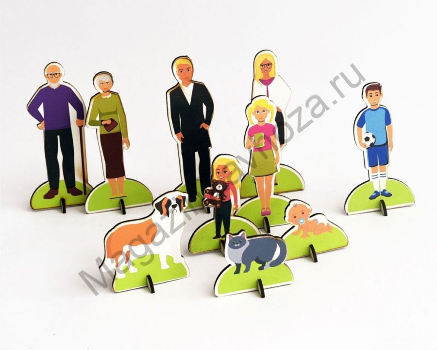 Набор фигурок ЕВРОПЕОИДНАЯ РАСА. ТРИ ПОКОЛЕНИЯ СЕМЬИ