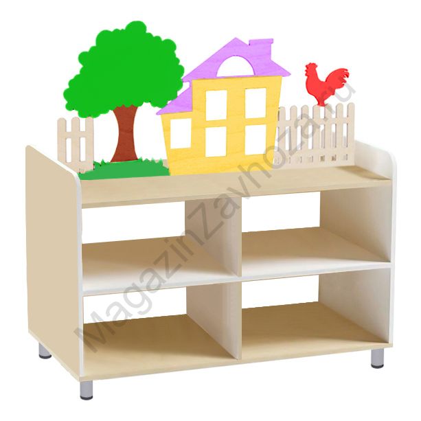 ТУМБА ДЛЯ ИГРУШЕК И ПОСОБИЙ 5 ДВУСТОРОННЯЯ НА МЕТАЛЛИЧЕСКИХ НОЖКАХ