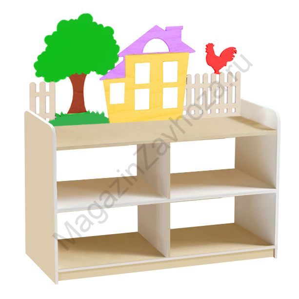 ТУМБА ДЛЯ ИГРУШЕК И ПОСОБИЙ 4 ОДНОСТОРОННЯЯ НА ЦОКОЛЕ