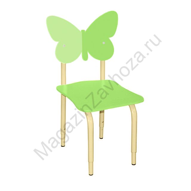 СТУЛ ДЕТСКИЙ НА МЕТАЛЛОКАРКАСЕ РЕГУЛИРУЕМЫЙ БАБОЧКИ 115 ЛАЙМ