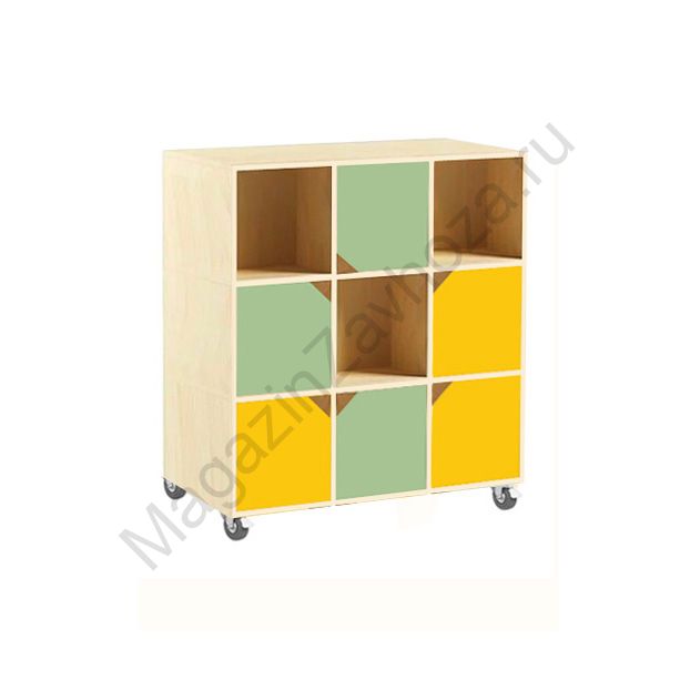 СТЕЛЛАЖ 7 ТРЁХСЕКЦИОННЫЙ МОБИЛЬНЫЙ 9 ЯЧЕЕК