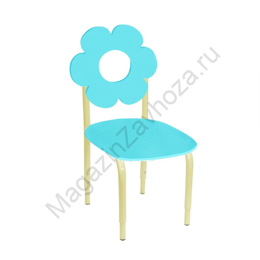 СТУЛ ДЕТСКИЙ НА М/К РЕГУЛИРУЕМЫЙ 2 МДФ ЦВЕТОК (БИРЮЗА)