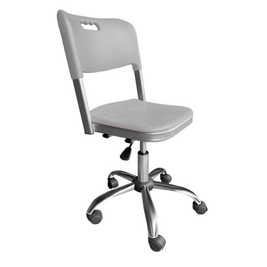 ИНСК-20-1 Стул ученический подъёмно-поворотный на газ лифте (Антивандальный серый пластик)