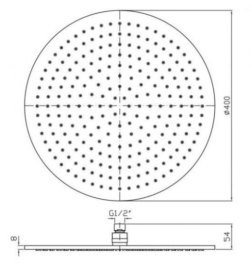 Тропический душ Zucchetti Isyarc 40 см Z94267 схема 1