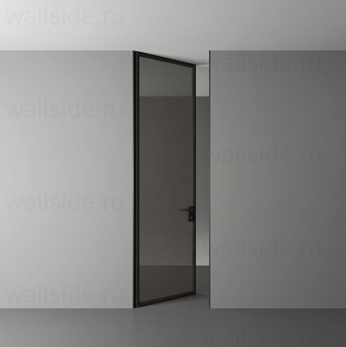 Скрытая дверь Pro Design Glass с матовым стеклом, открывание внутрь