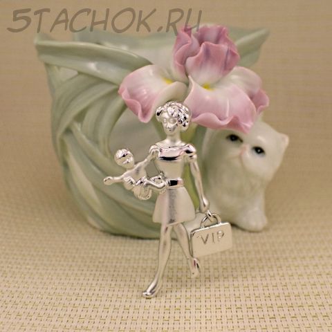 Брошь "Деловая мамочка" цвет серебра (AJC США)