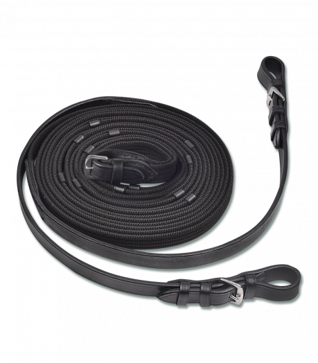 Поводья длинные тесьмяные с кожаными нашивками от скольжения -X-line- Waldhausen