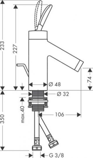 Смеситель Hansgrohe AXOR Starck для раковины 10010000 ФОТО