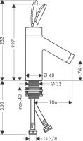 Смеситель Hansgrohe AXOR Starck для раковины 10018000 схема 1