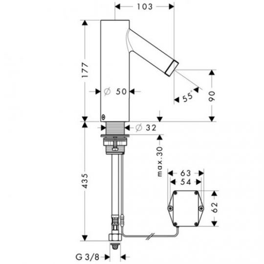 Смеситель Hansgrohe AXOR Starck сенсорный для раковины 10106000 ФОТО