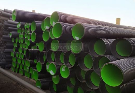 Гофрированные канализационные трубы Корсис ПРО SN8 зеленые внутри