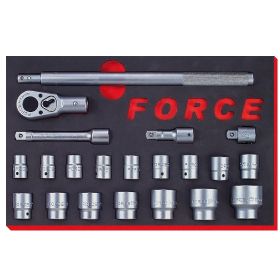 6213 Набор головок 19-50мм 3/4" 6-гранных 21 предметов в ложементе EVA FORCE
