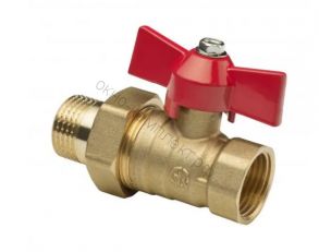 КРАН  шар. !ЖЕЛТЫЙ! СО СГОНОМ  AQUALINK 3/4" ВР-НР БАБОЧКА