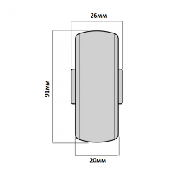 Ролик для чемоданов К-106 91*26