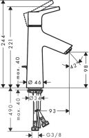 Смеситель Hansgrohe Talis S для раковины 72020000 схема 1