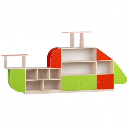 РСН-0186 Стеллаж для игрушек "Вертолёт" (3200х320х1686 мм)