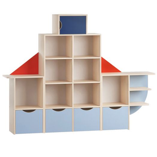 РСН-0184 Стеллаж для игрушек "Кораблик" (2100x350x1600 мм)