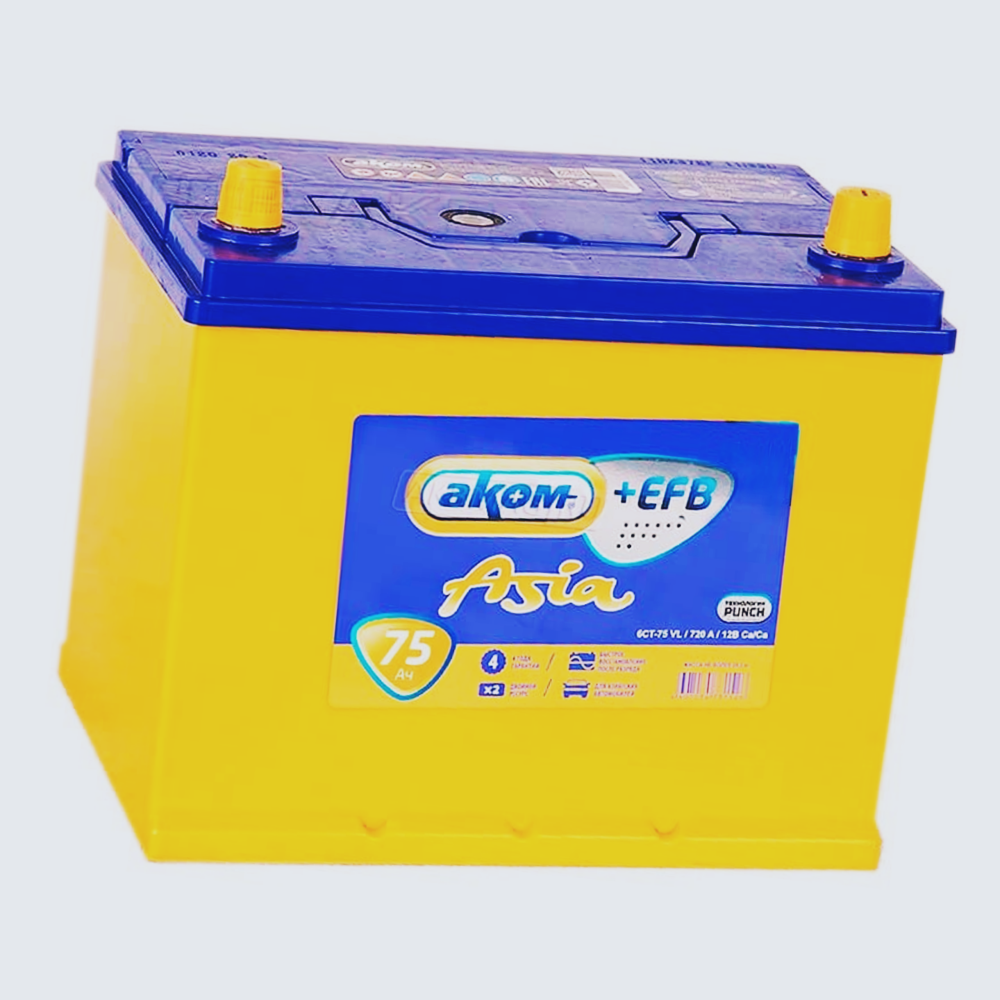 АКБ Аком EFB+ Asia 75Ач 750А(EN) (D26) (25г)