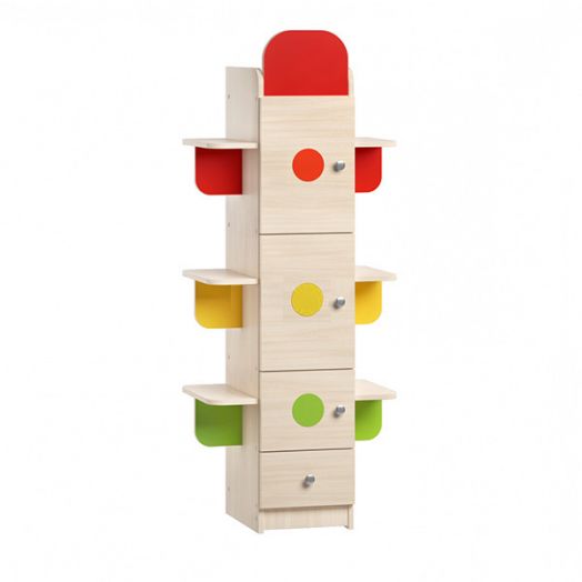 РСН-0180 Стеллаж для игрушек "Светофор-3" (300(600)x400x1400 мм)