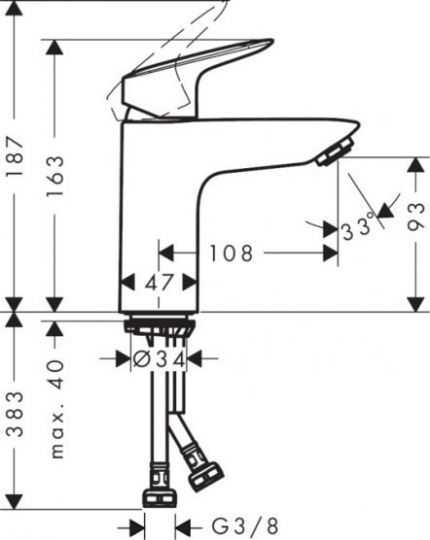 Смеситель Hansgrohe Logis для раковины 71107000 ФОТО