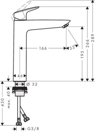 Высокий смеситель для раковины Hansgrohe Logis 71091000 ФОТО