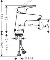 Смеситель Hansgrohe Logis 71071000 схема 1