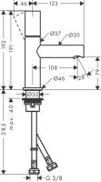 Смеситель Hansgrohe AXOR Uno для раковины 45005000 схема 1