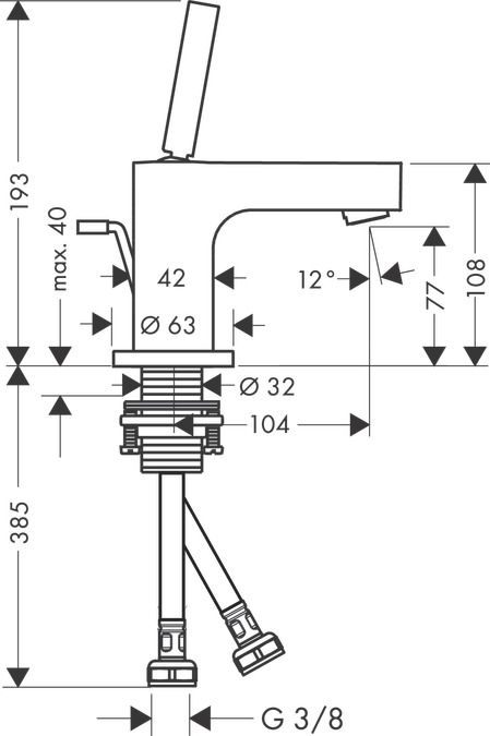 Смеситель Hansgrohe AXOR Citterio для раковины 39015000 ФОТО