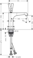 Смеситель Hansgrohe AXOR Citterio E для раковины 36101000 схема 1