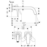 Смеситель Hansgrohe AXOR Citterio M для раковины 34116000 схема 1